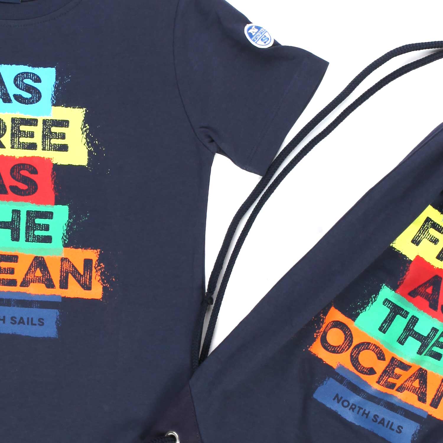 T-SHIRT BLU CON SACCA BAMBINO E TEENAGER - annameglio.com abbigliamento moda