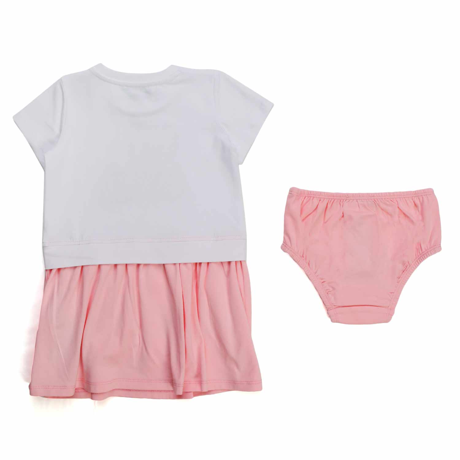 COMPLETINO BIMBA BIANCO E ROSA CON ORSETTO - annameglio.com abbigliamento moda