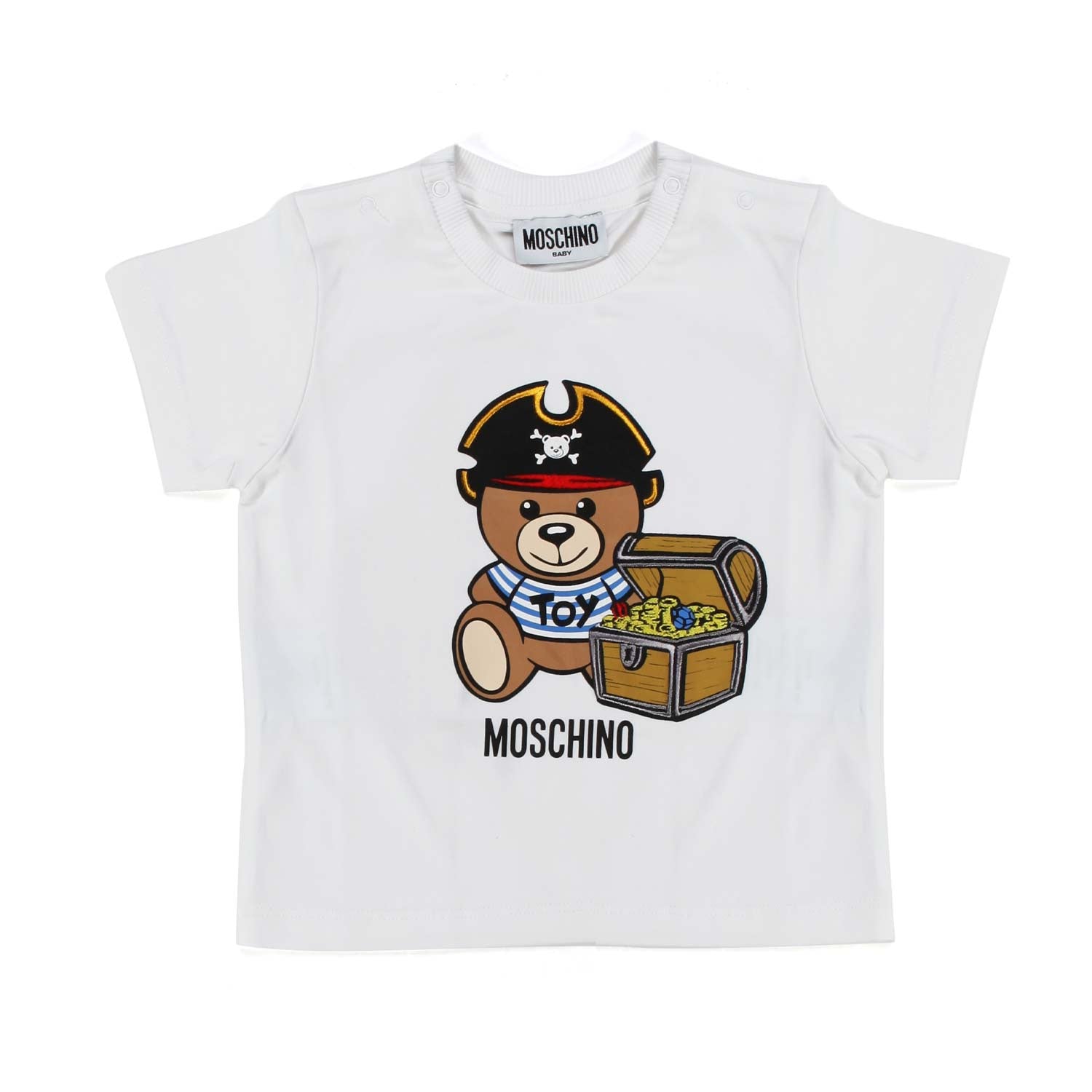 BABY T-SHIRT UNISEX BIANCA CON ORSACCHIOTTO - annameglio.com abbigliamento moda