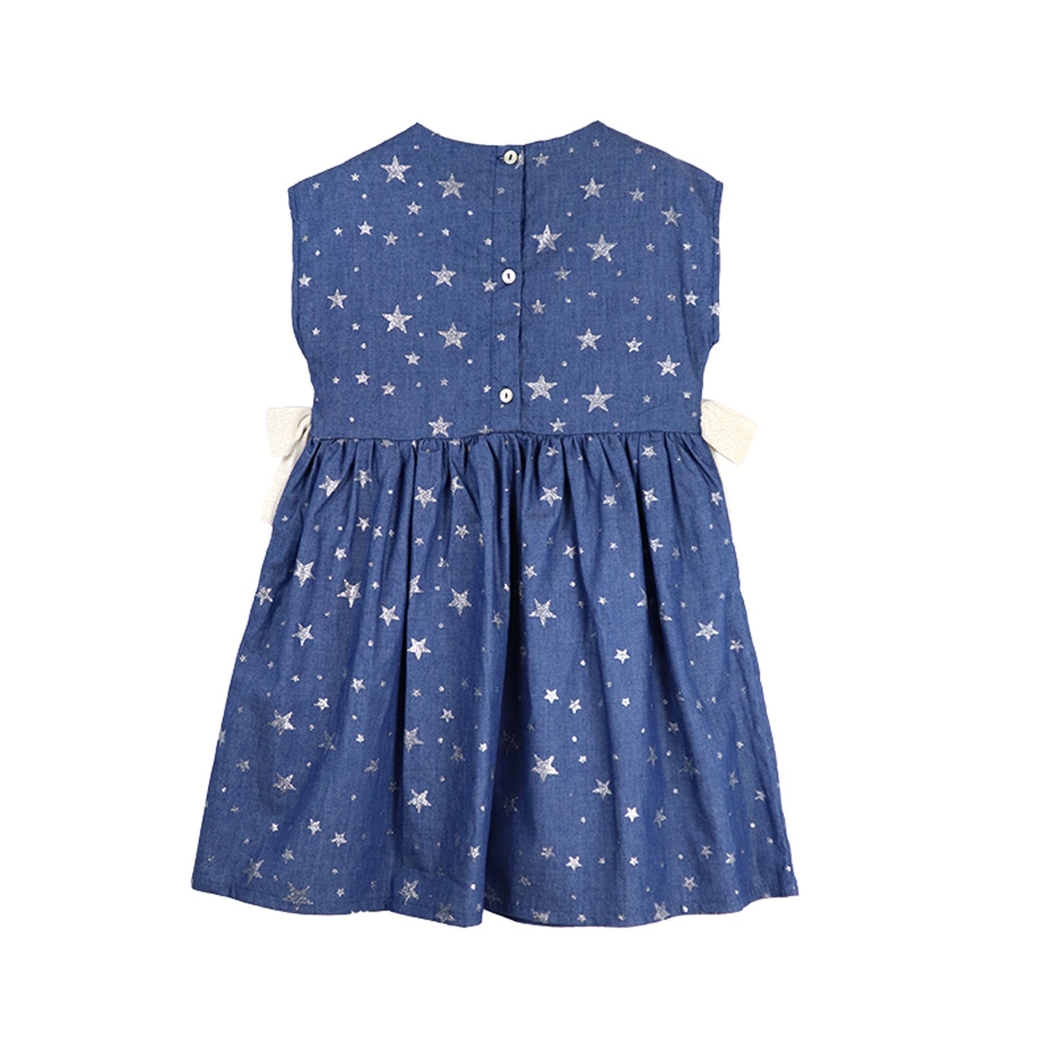 ABITO BLU CON STELLE ARGENTO BAMBINA - annameglio.com abbigliamento moda