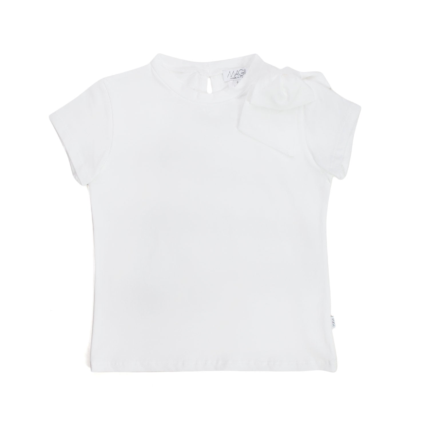 MAGLIETTA BIANCA CON FIOCCO BAMBINA - annameglio.com abbigliamento moda