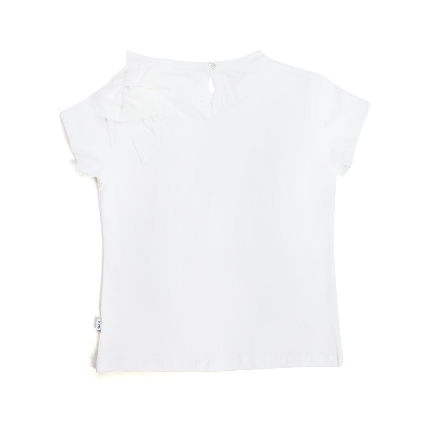 MAGLIETTA BIANCA CON FIOCCO BAMBINA - annameglio.com abbigliamento moda