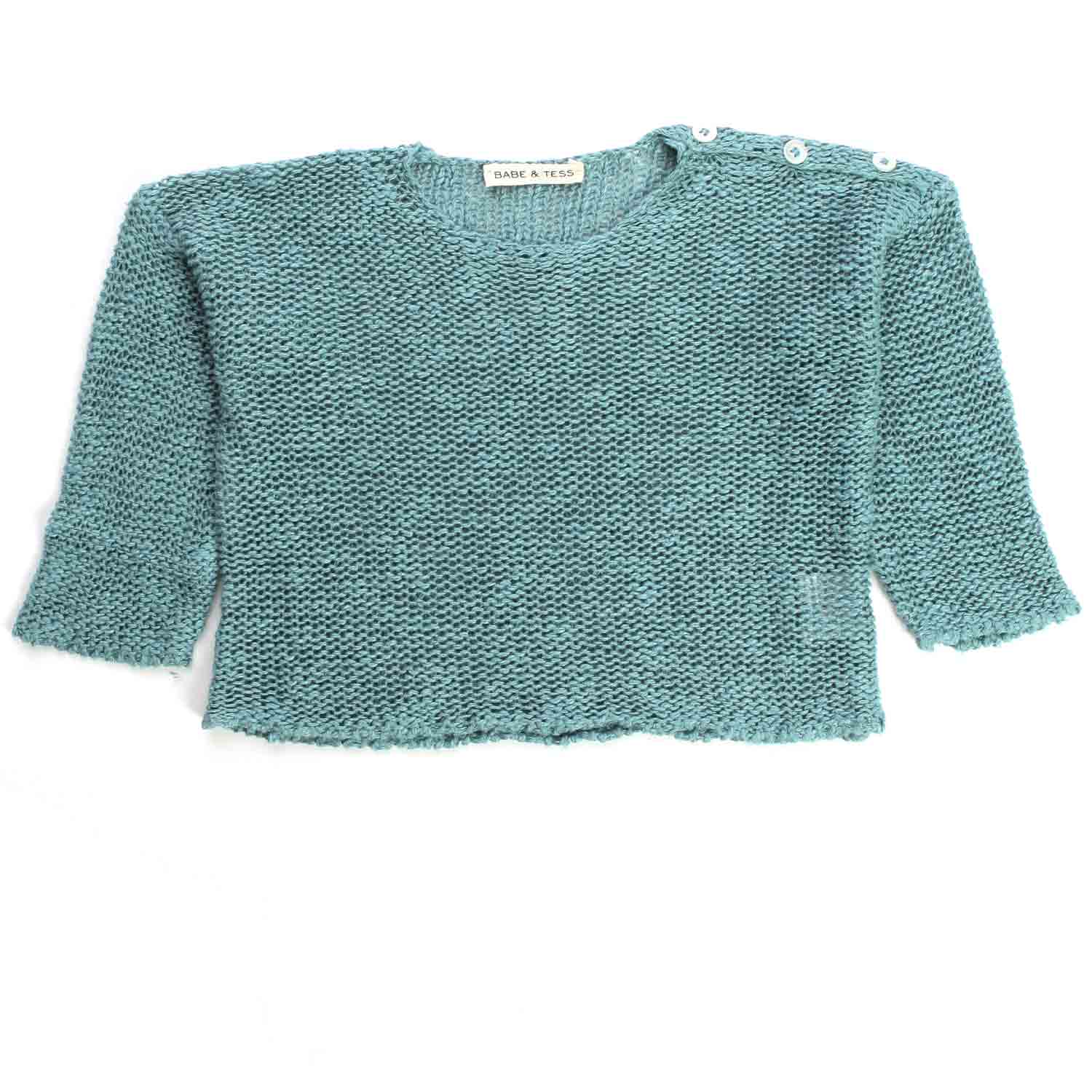 Maglia baby Cropped melange turchese - annameglio.com abbigliamento moda