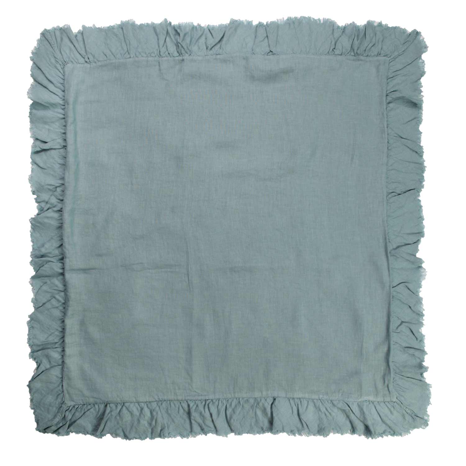 Coperta in cotone turchese con volant - annameglio.com abbigliamento moda