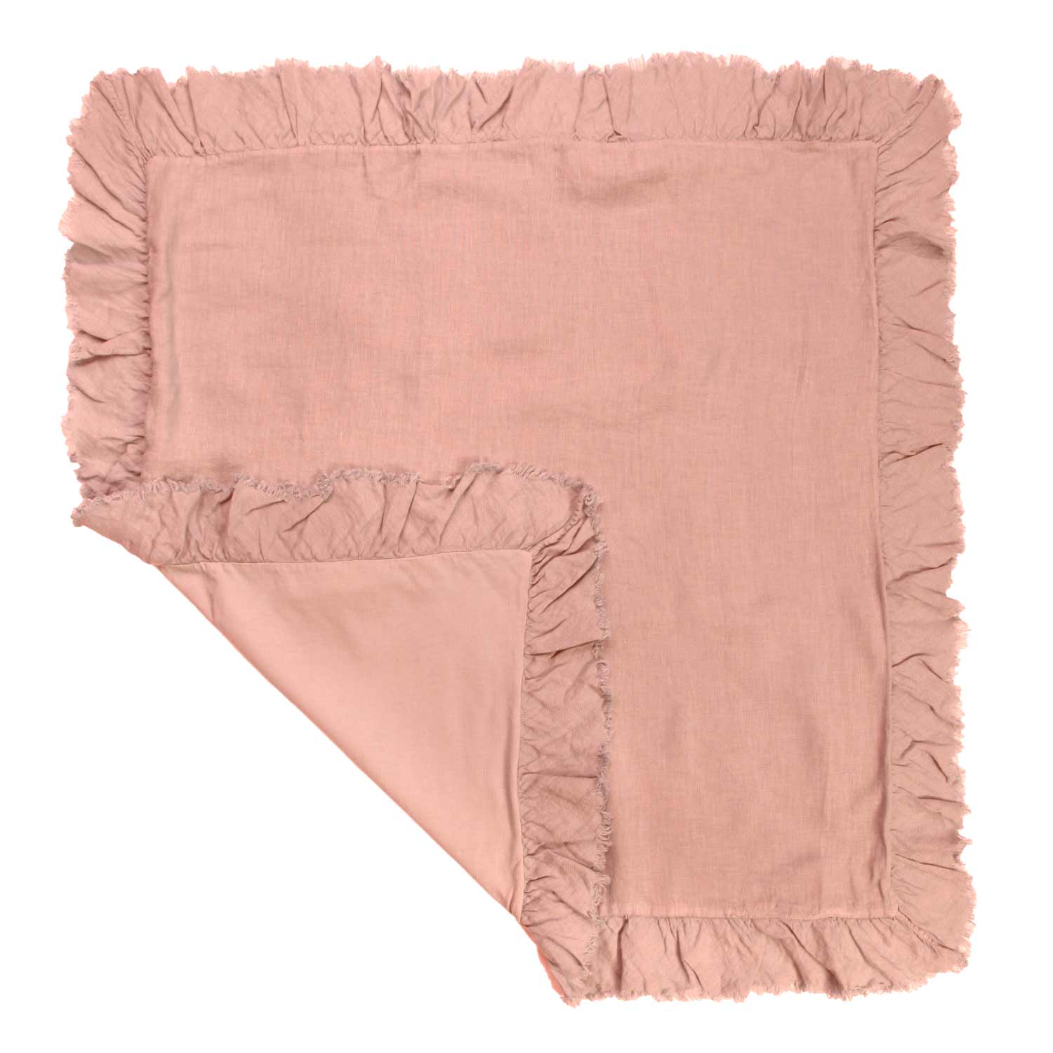 Coperta in cotone rosa con volant - annameglio.com abbigliamento moda