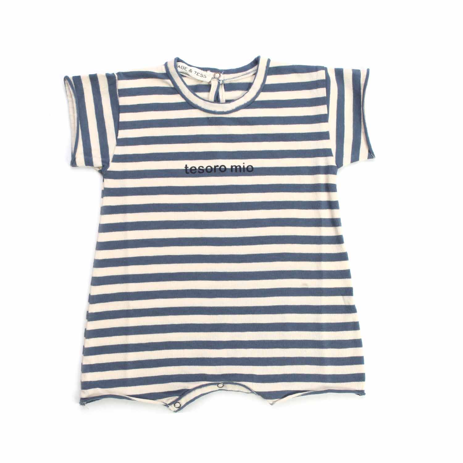 TUTINA BEIGE E BLU A RIGHE NEONATA - annameglio.com abbigliamento moda