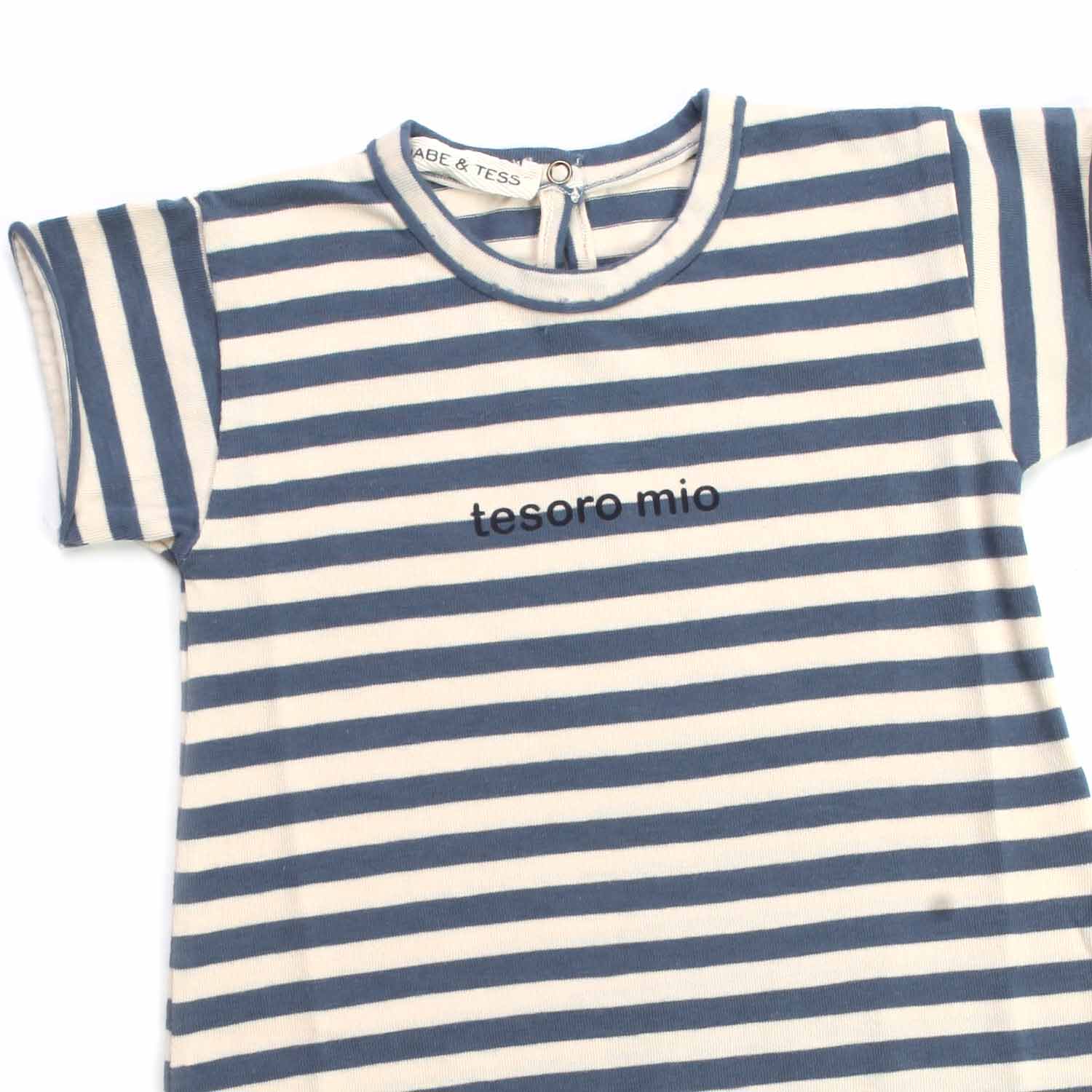 TUTINA BEIGE E BLU A RIGHE NEONATA - annameglio.com abbigliamento moda