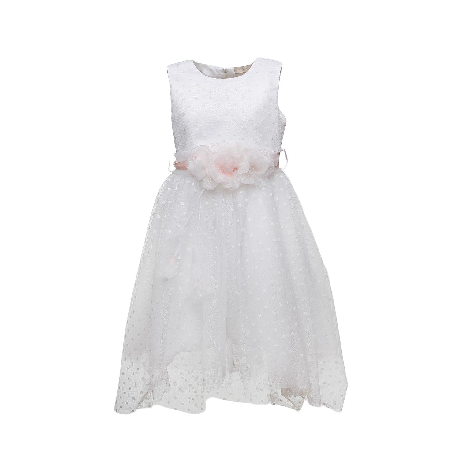 ABITO CERIMONIA BIANCO CON RICAMI POIS BAMBINA E T - annameglio.com abbigliamento moda
