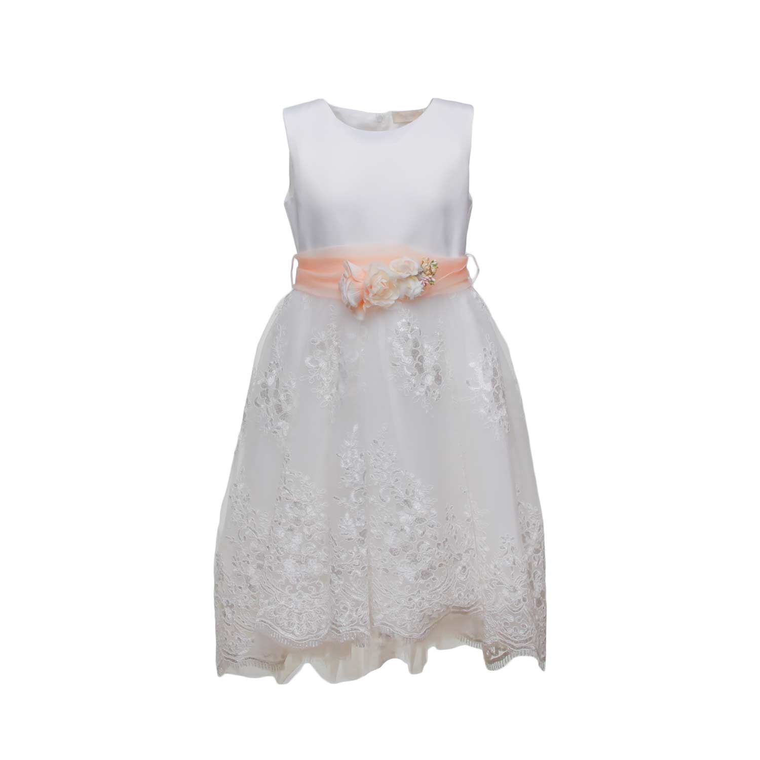 ABITO CERIMONIA RICAMATO BIANCO BAMBINA E TEEN - annameglio.com abbigliamento moda