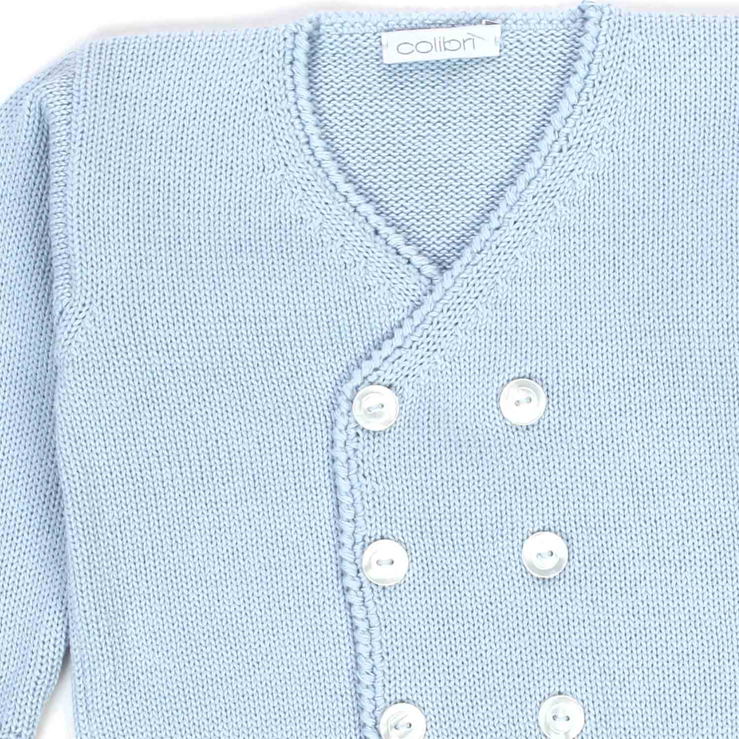 Baby Blazer cotone celeste polvere - annameglio.com abbigliamento moda