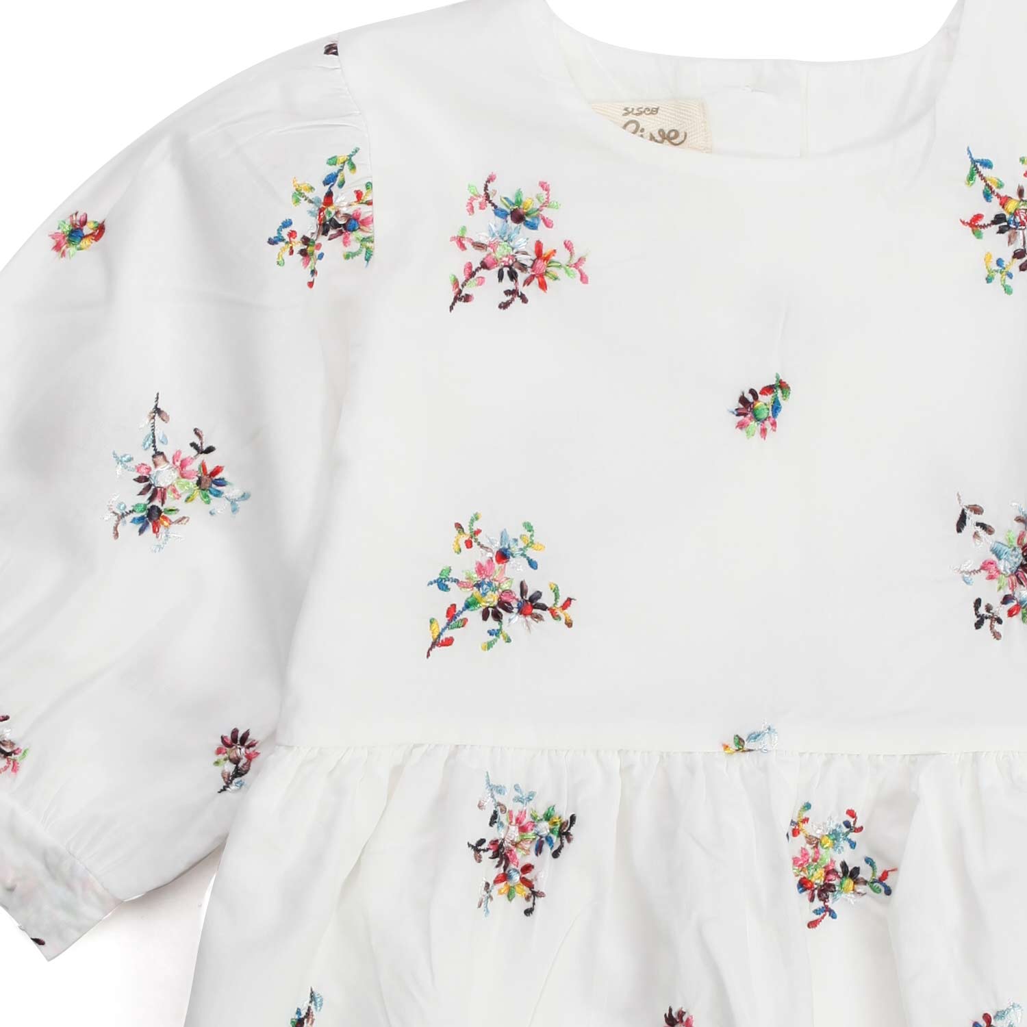 ABITO BIANCO CON RICAMI COLORATI BAMBINA - annameglio.com abbigliamento moda