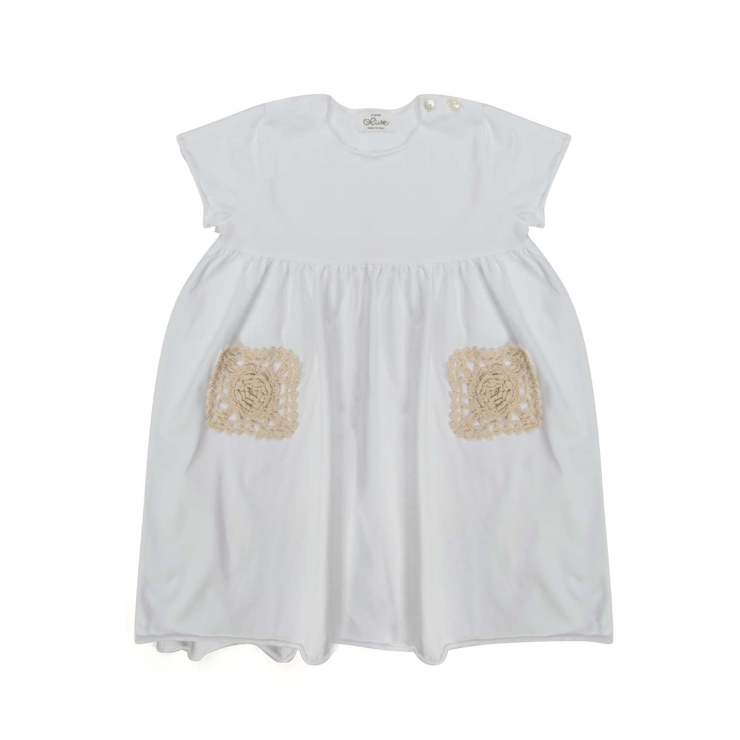 MINI ABITO BIANCO BAMBINA E NEONATA - annameglio.com abbigliamento moda
