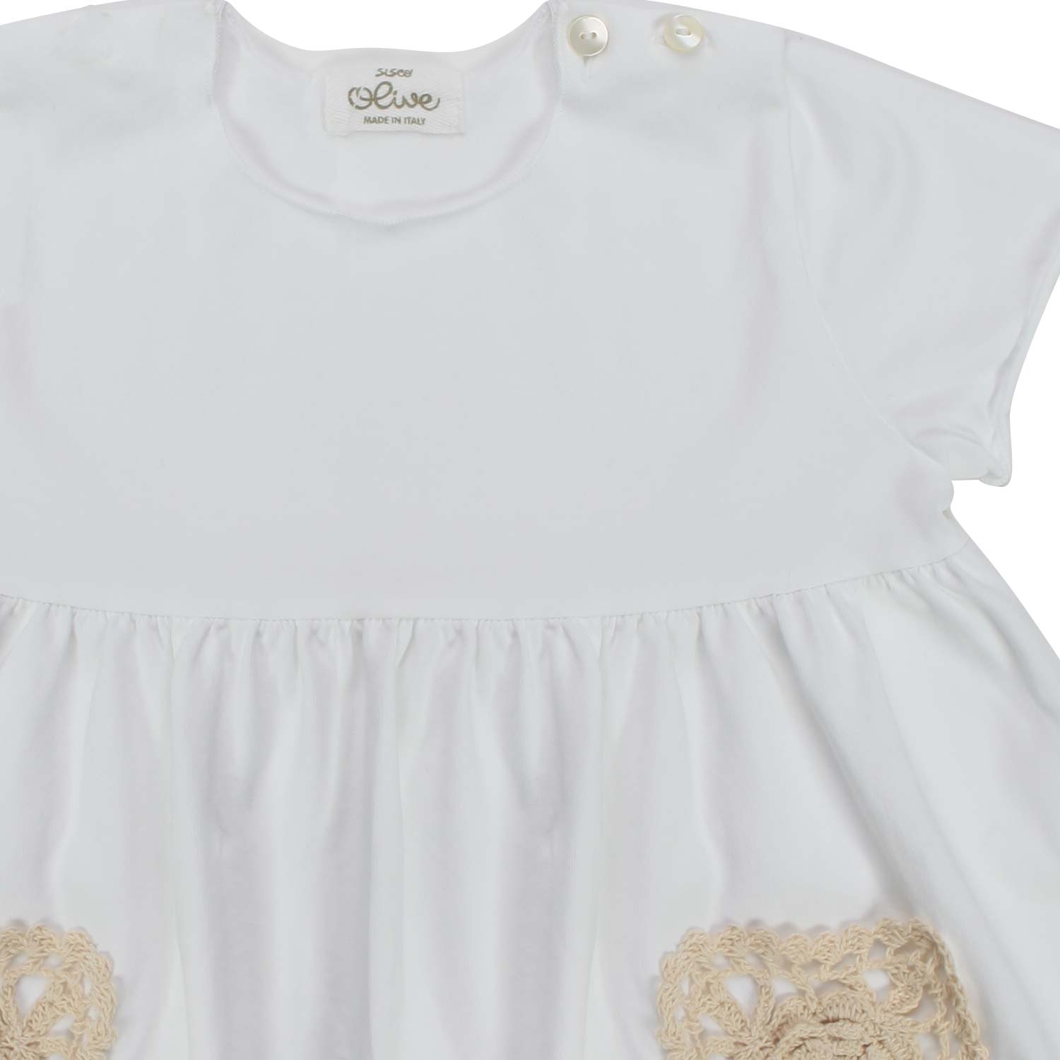 MINI ABITO BIANCO BAMBINA E NEONATA - annameglio.com abbigliamento moda