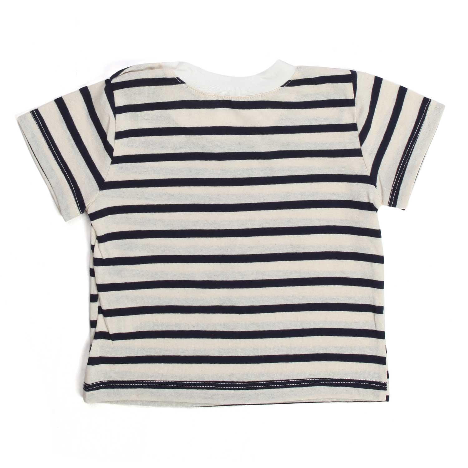 T-SHIRT UNISEX BABY PANNA E BLU A RIGHE - annameglio.com abbigliamento moda