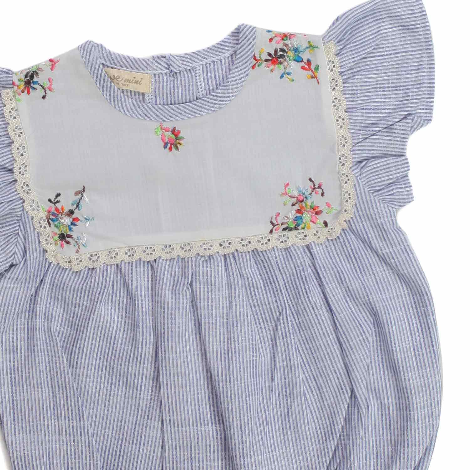 PAGLIACCETTO BIANCO E BLU A RIGHE NEONATA - annameglio.com abbigliamento moda