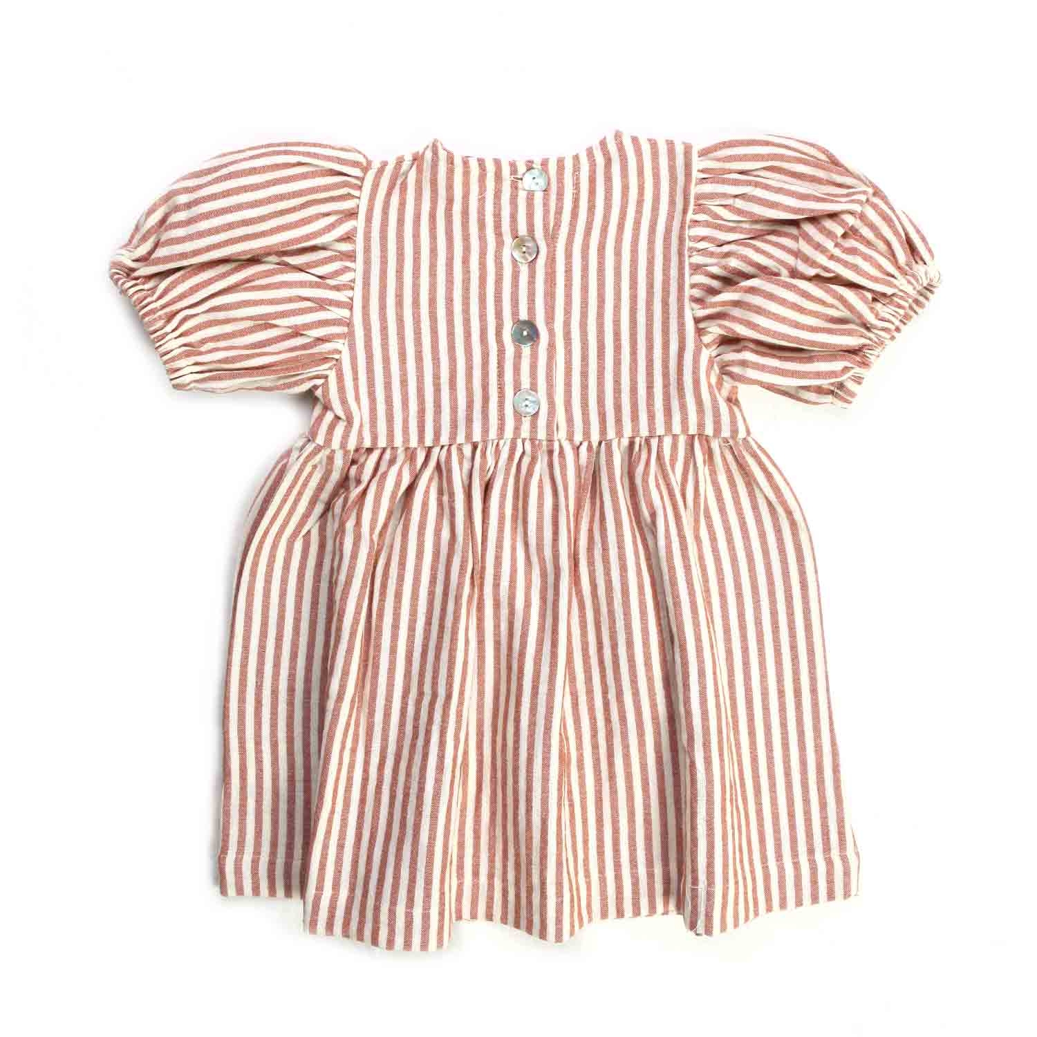 ABITO BIANCO E RUGGINE A RIGHE BAMBINA - annameglio.com abbigliamento moda