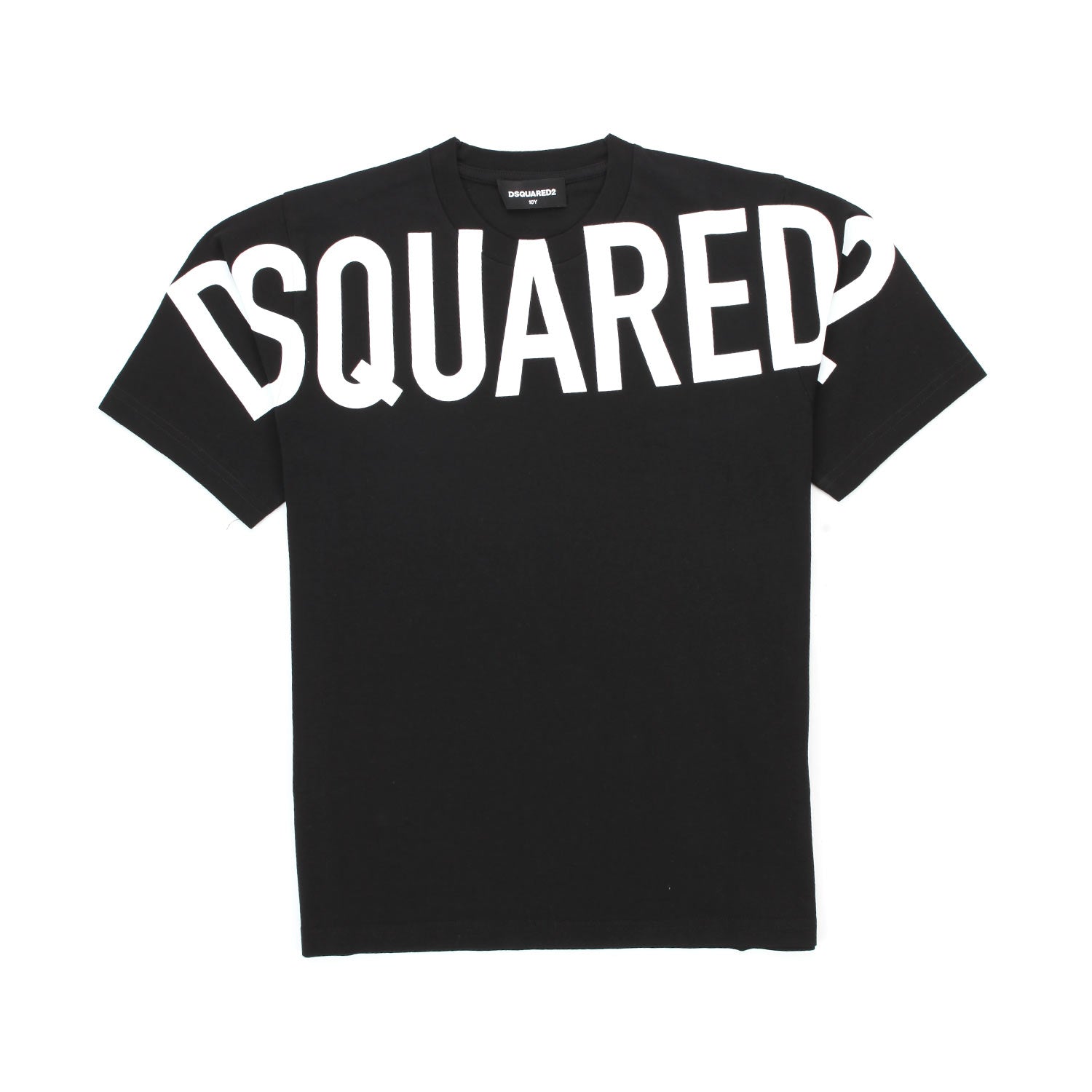 T-SHIRT NERA CON LOGO BIANCO BAMBINO E TEENAGER - annameglio.com abbigliamento moda