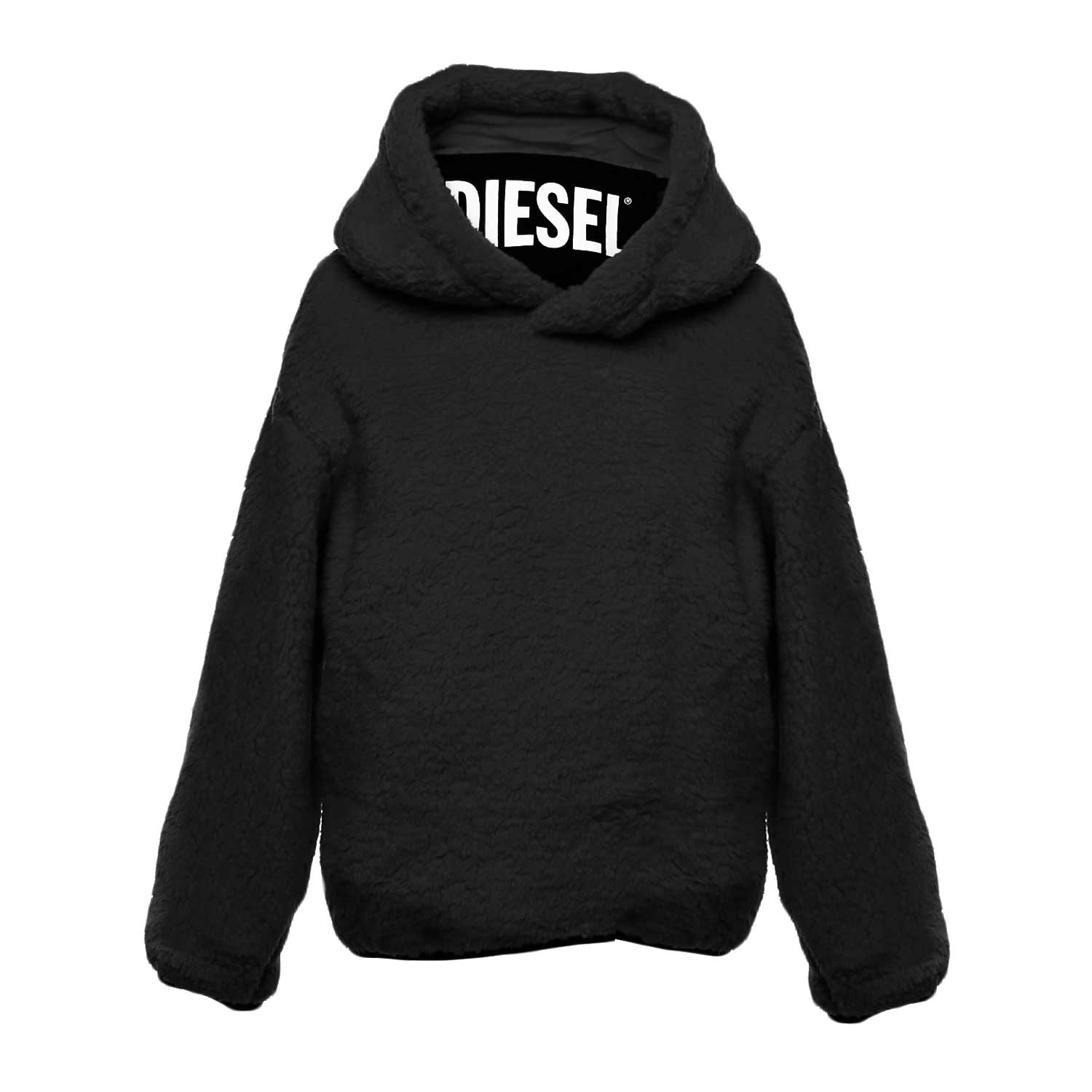 FELPA IN PILE NERO BAMBINA E TEEN - annameglio.com abbigliamento moda