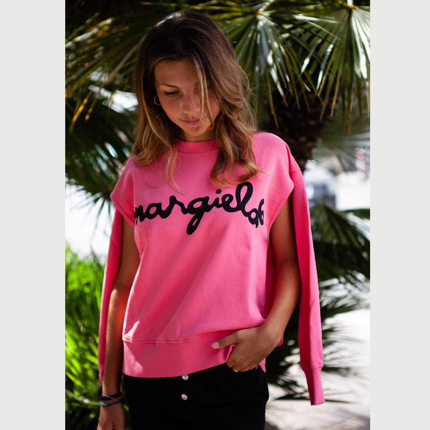 FELPA ROSA LOGO BAMBINA E GIRL - annameglio.com abbigliamento moda