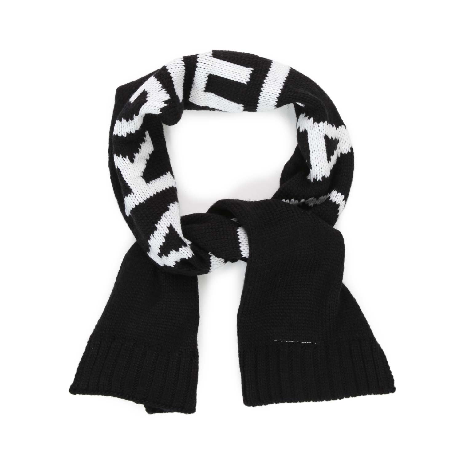 SCIARPA NERA CON LOGO UNISEX - annameglio.com abbigliamento moda