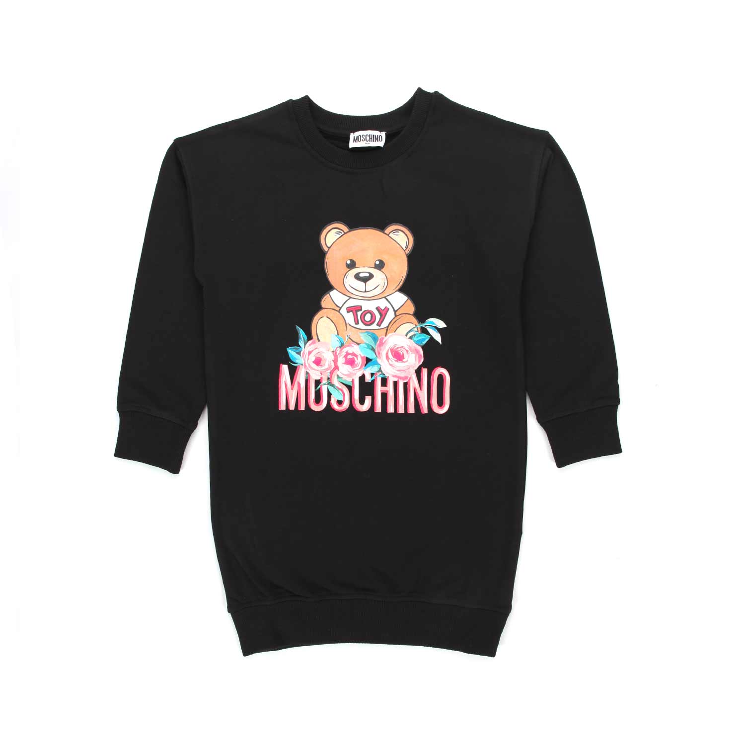 ABITO TEDDY BEAR NERO IN FELPA BAMBINA - annameglio.com abbigliamento moda