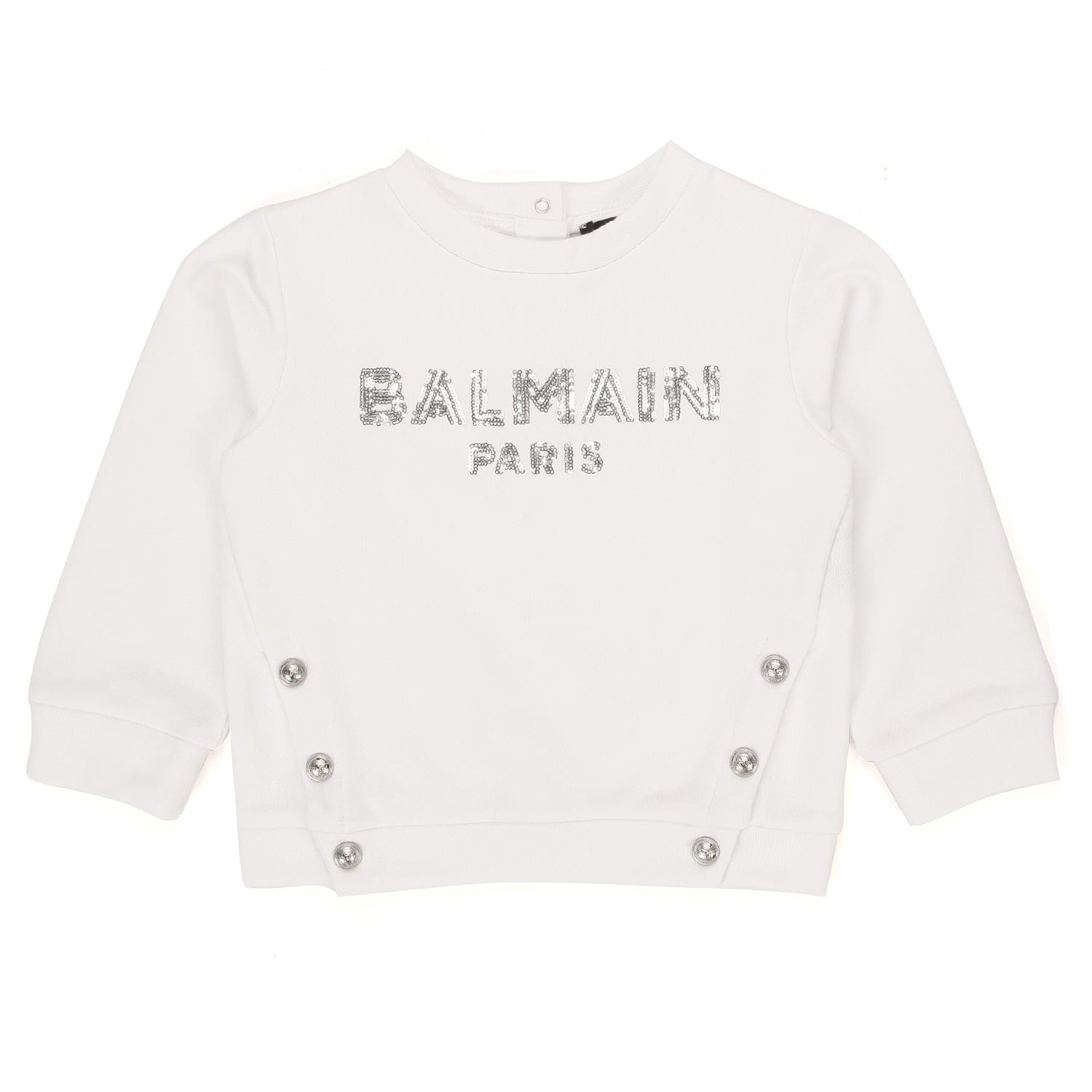 FELPA BIANCA CON LOGO SILVER BAMBINA E NEONATA - annameglio.com abbigliamento moda
