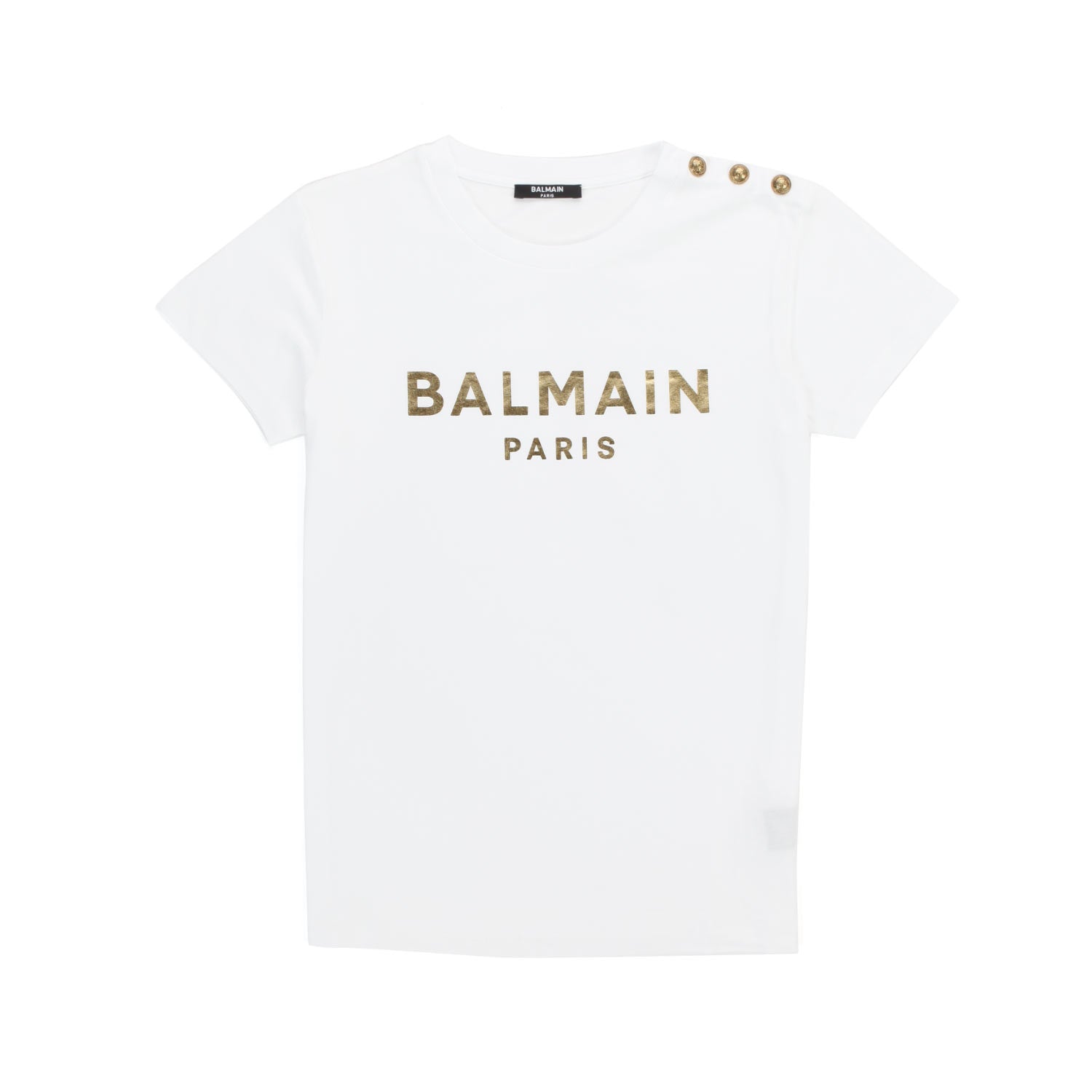 T-SHIRT BIANCA CON LOGO ORO GIRL - annameglio.com abbigliamento moda