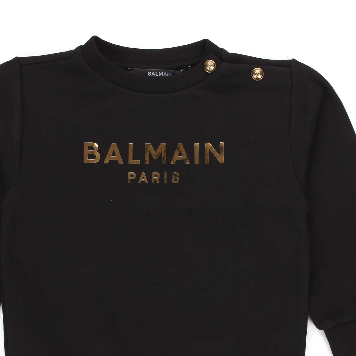 FELPA NERA CON LOGO GOLD BIMBA - annameglio.com abbigliamento moda