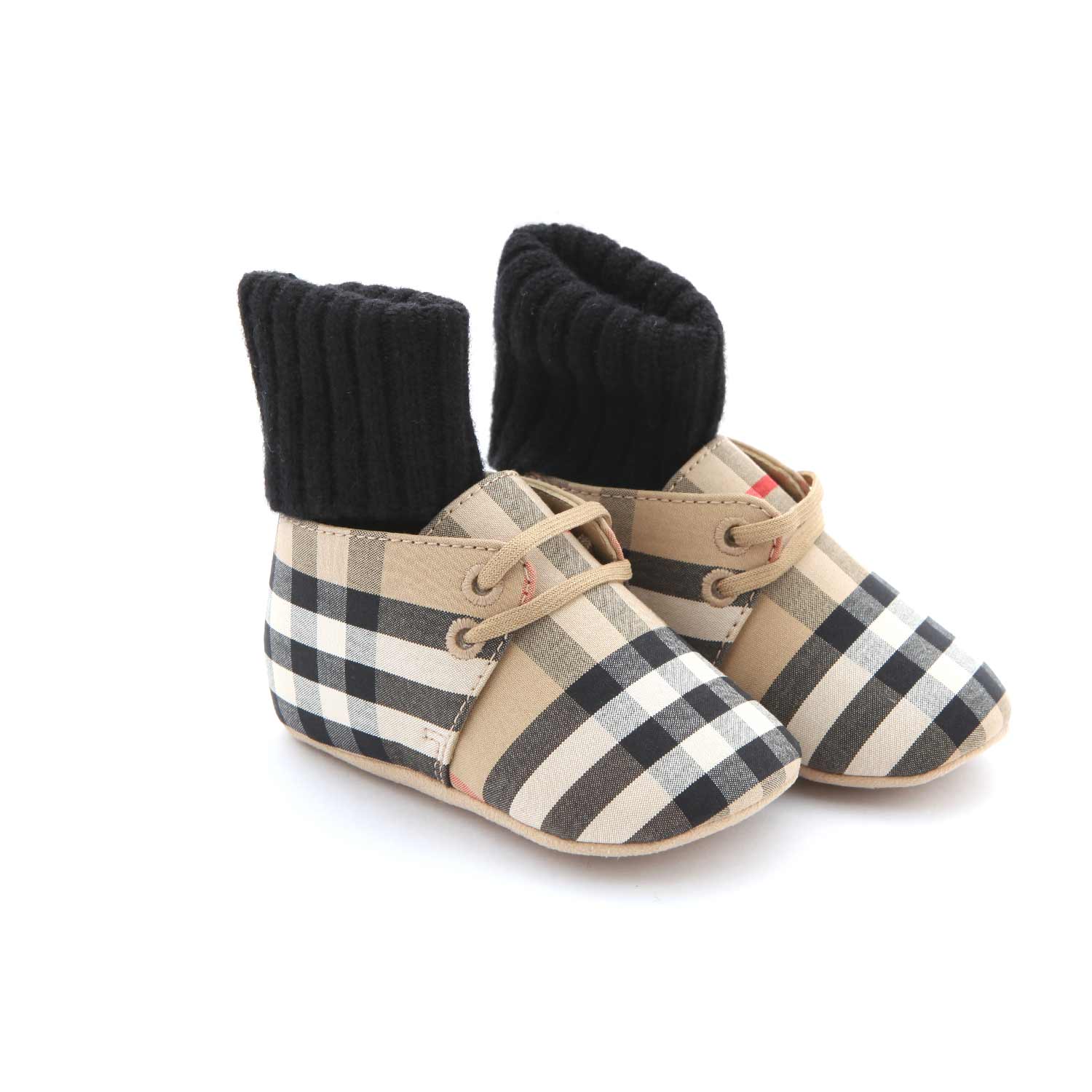 SCARPINA IN COTONE VINTAGE CHECK NEONATO - annameglio.com abbigliamento moda