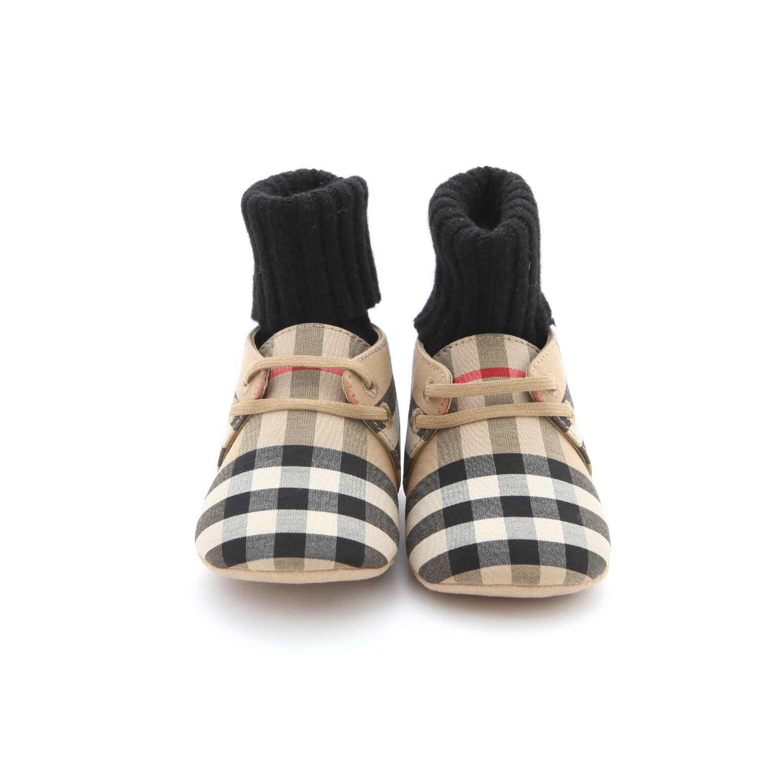 SCARPINA IN COTONE VINTAGE CHECK NEONATO - annameglio.com abbigliamento moda