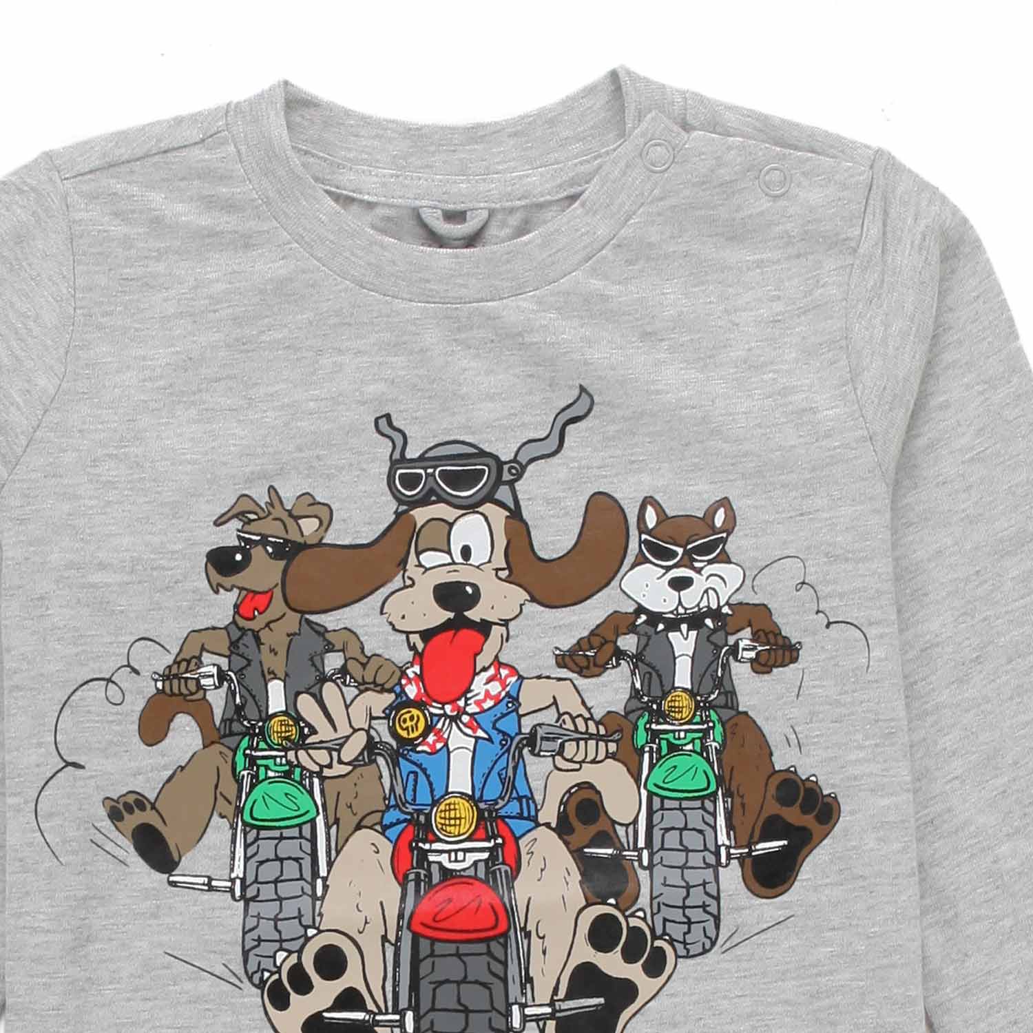 T-SHIRT DOGGIE RIDER GRIGIA BABY - annameglio.com abbigliamento moda