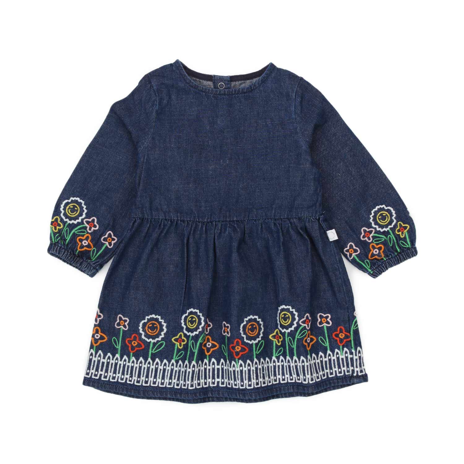 MINI ABITO IN DENIM RICAMATO BIMBA - annameglio.com abbigliamento moda