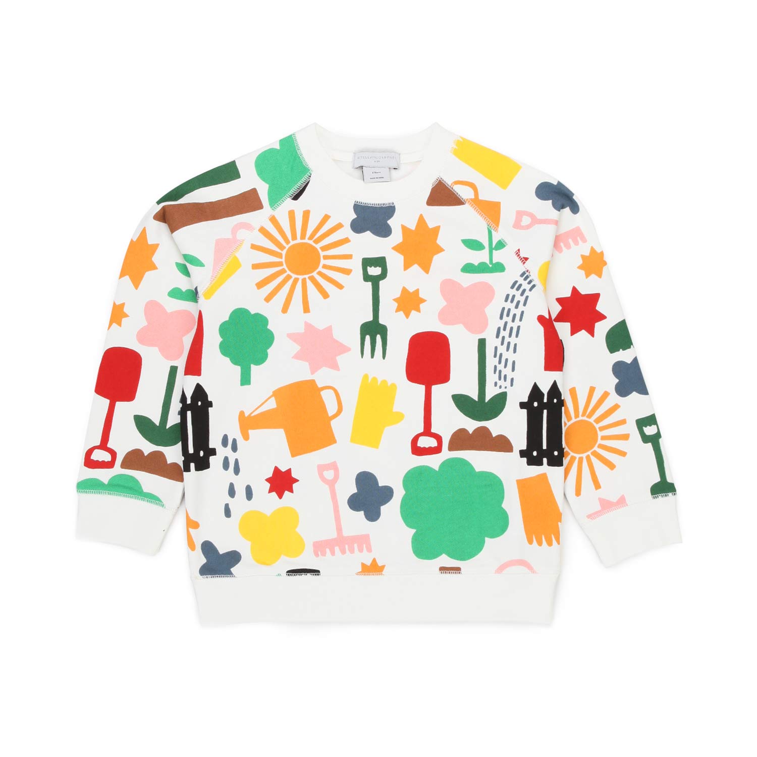 FELPA UNISEX BIANCA CON STAMPE GARDEN BAMBINO - annameglio.com abbigliamento moda