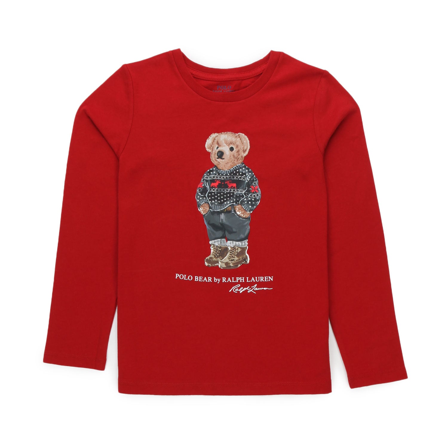 T-SHIRT LUNGA POLO BEAR ROSSA BAMBINO - annameglio.com abbigliamento moda