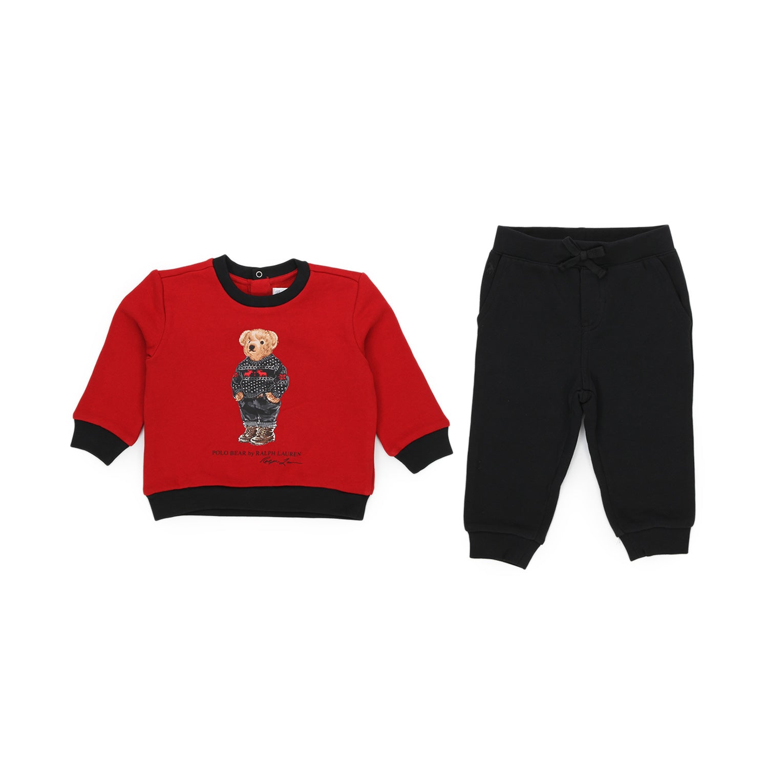 TUTA POLO BEAR ROSSA E NERA BABY UNISEX - annameglio.com abbigliamento moda