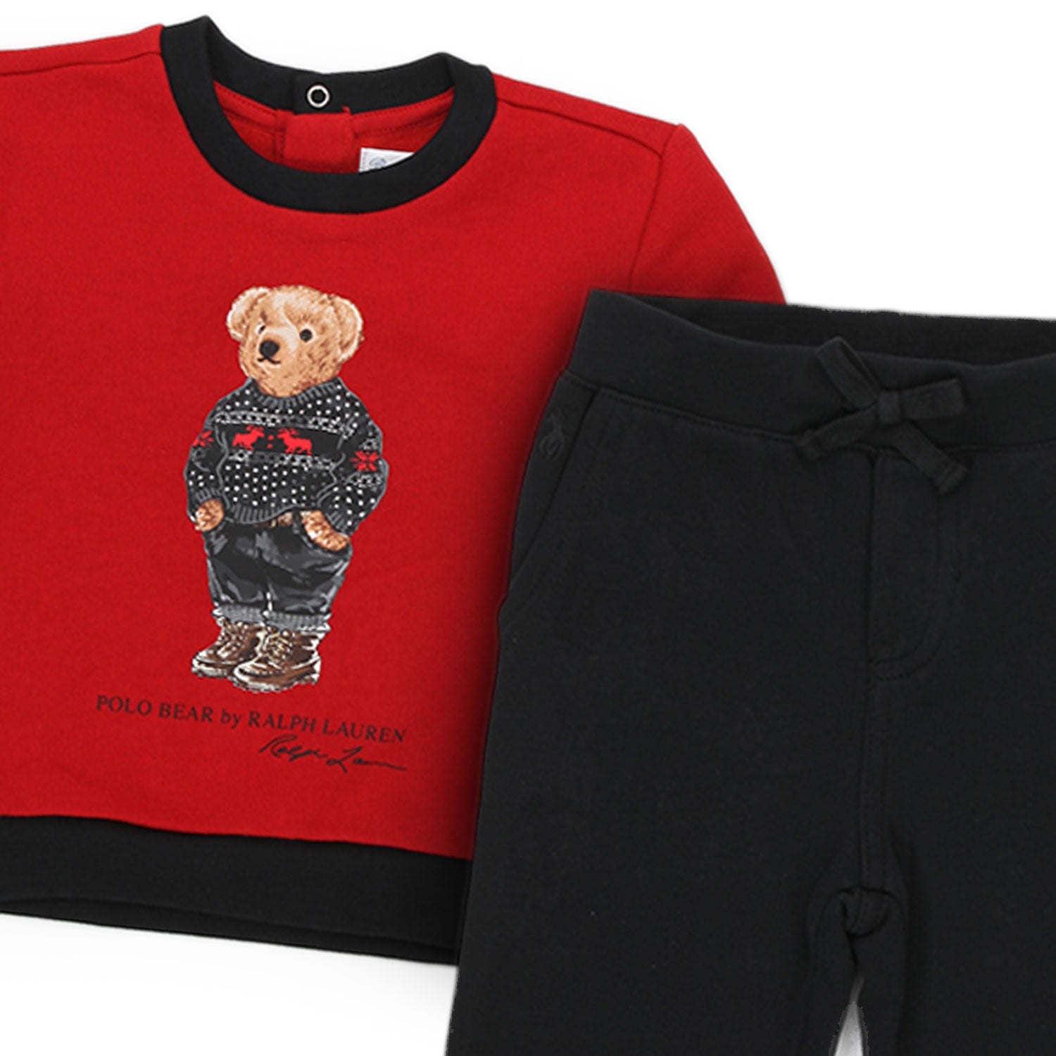 TUTA POLO BEAR ROSSA E NERA BABY UNISEX - annameglio.com abbigliamento moda