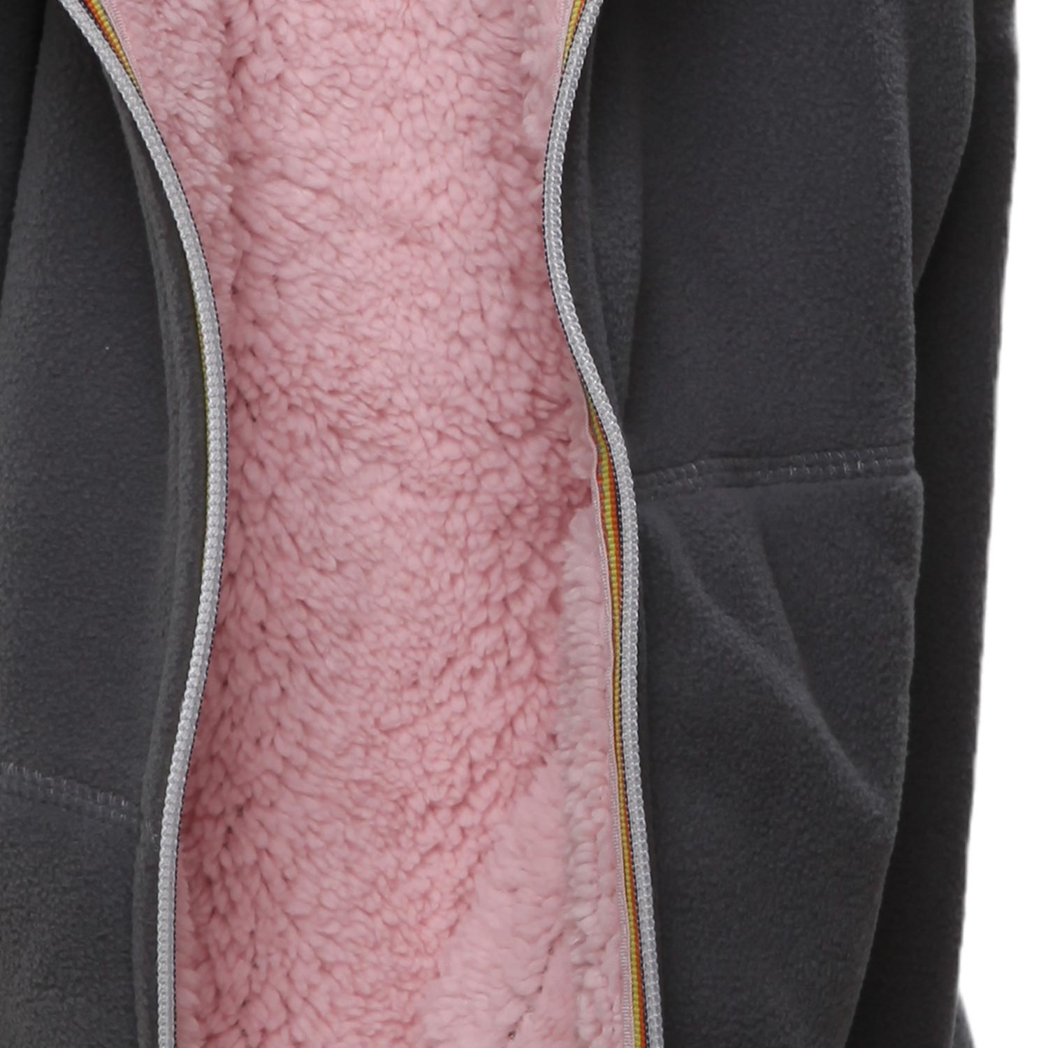 GIACCA LILY POLAR DOUBLE GRIGIA E ROSA - annameglio.com abbigliamento moda