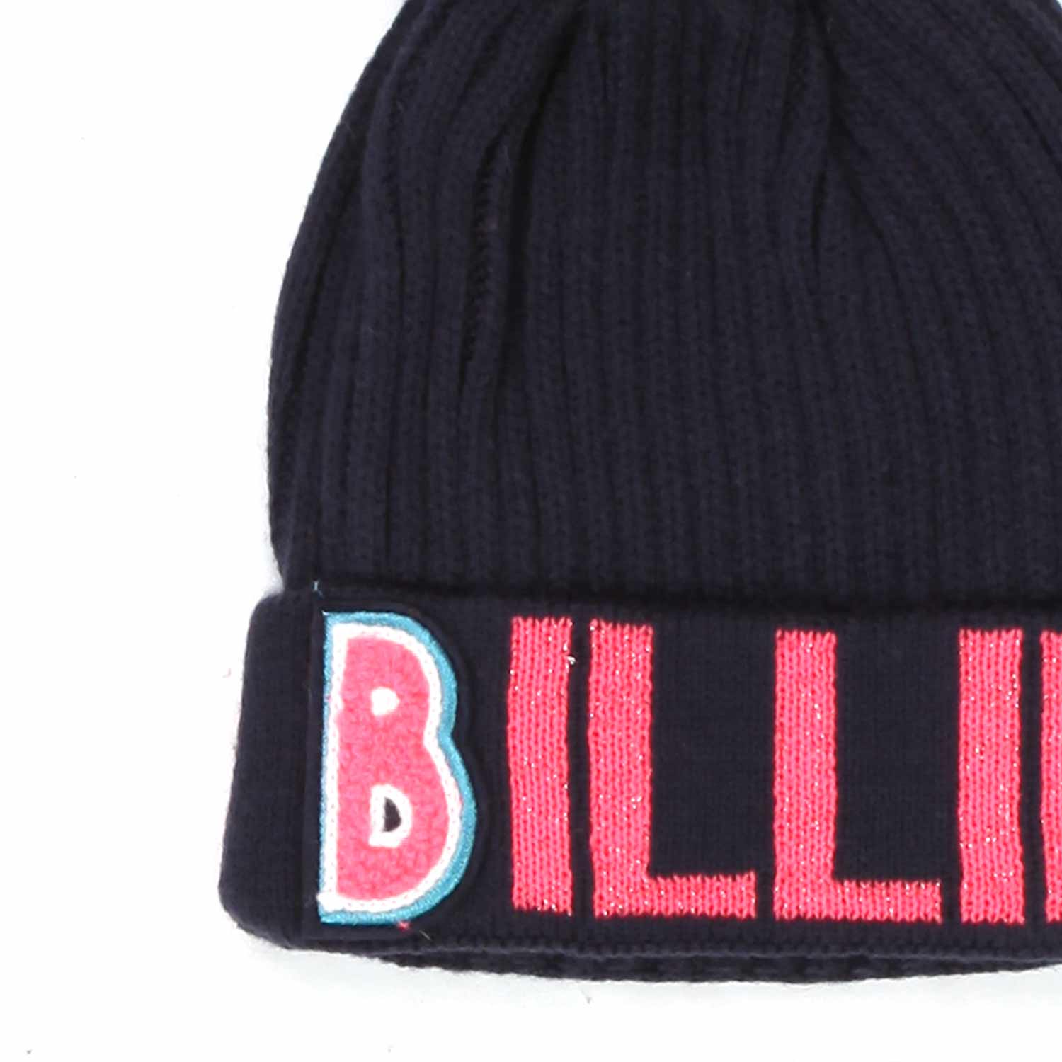 CAPPELLO BLU E ROSA CON PON-PON BAMBINA - annameglio.com abbigliamento moda