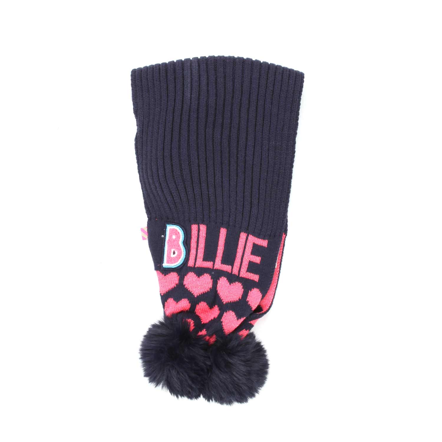 SCIARPA BLU E ROSA FLUO CON PON-PON BAMBINA - annameglio.com abbigliamento moda