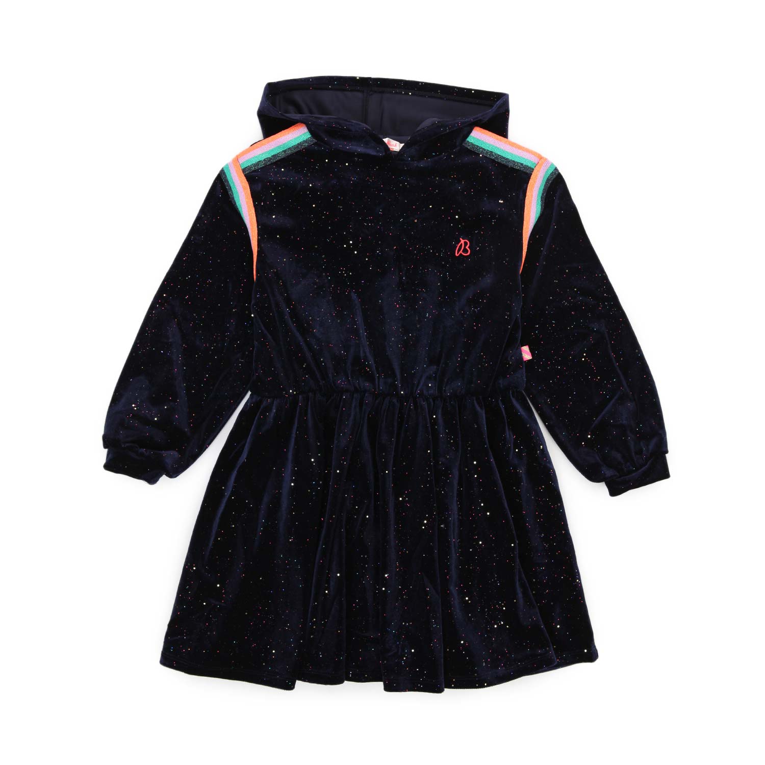 ABITO VELLUTO BLU SCURO GLITTER BAMBINA - annameglio.com abbigliamento moda