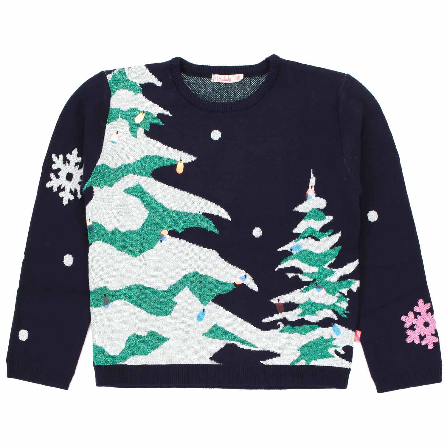 MAGLIONE NATALIZIO BLU E MULTICOLOR BAMBINA - annameglio.com abbigliamento moda