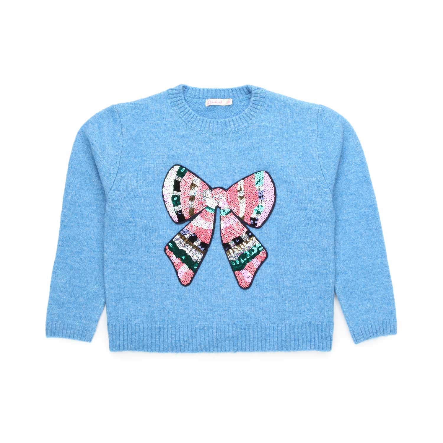 PULLOVER AZZURRO CON PAILLETTES BAMBINA - annameglio.com abbigliamento moda