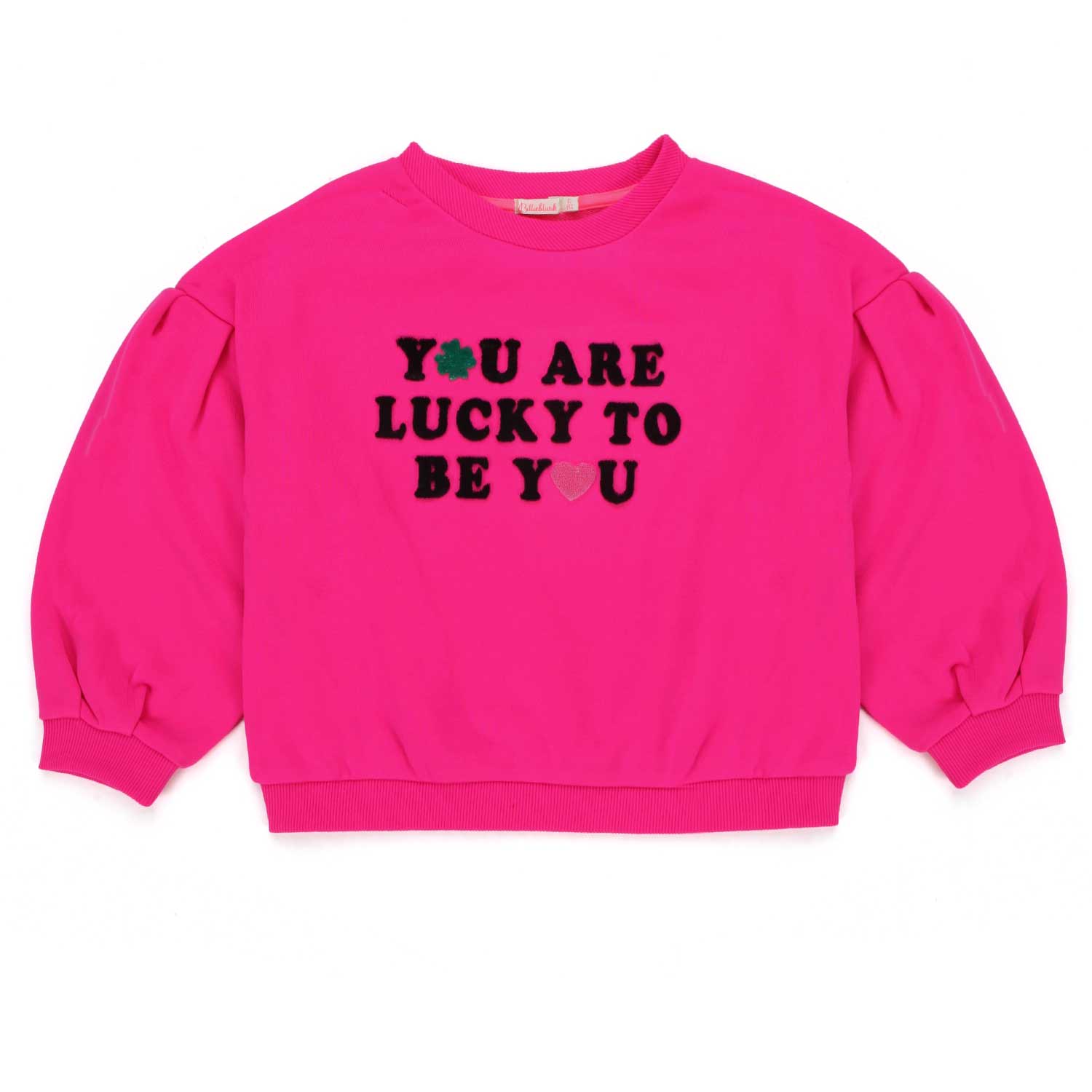 FELPA ROSA FLUO CON PATCH NERE BAMBINA - annameglio.com abbigliamento moda