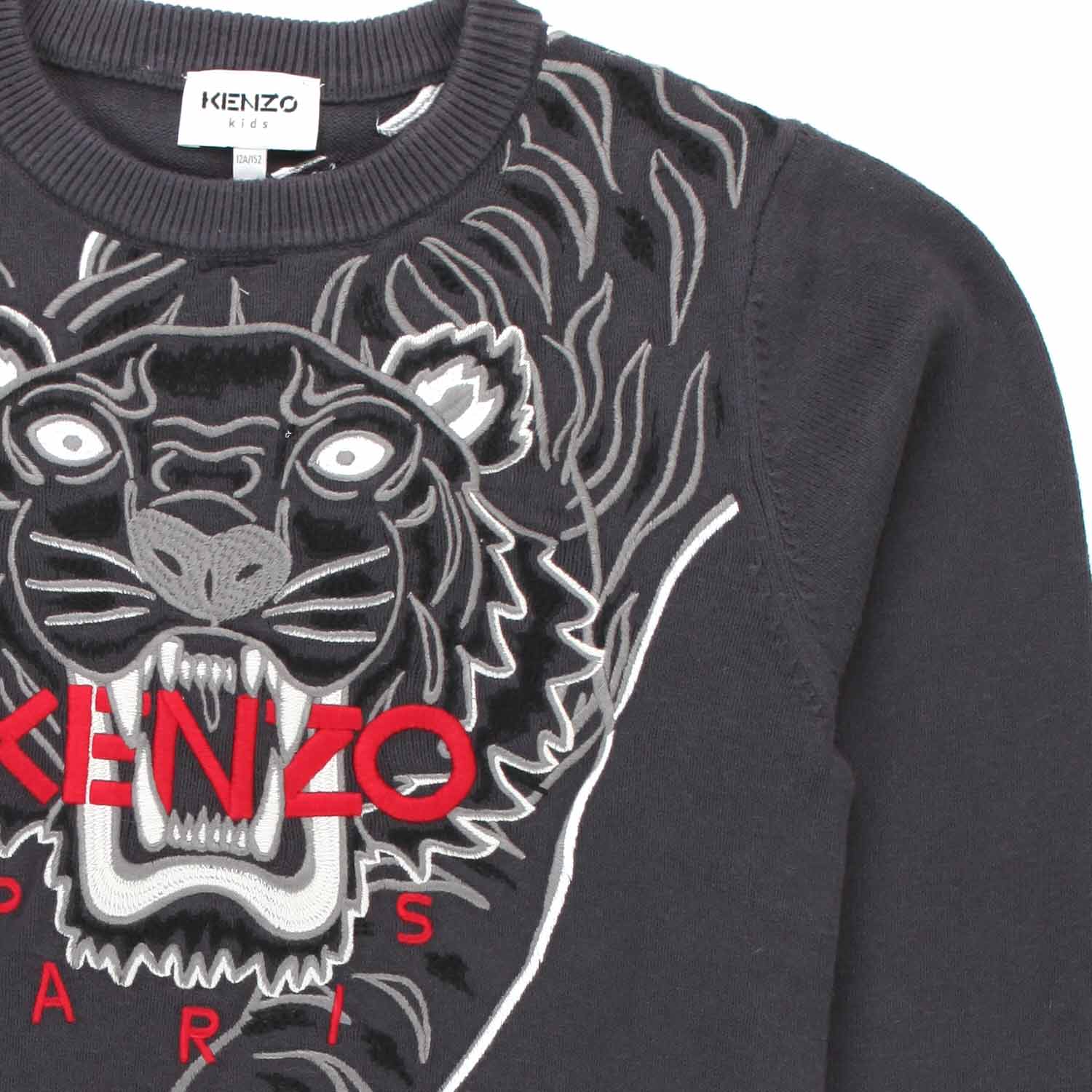 FELPA GRIGIO SCURO TIGRE UNISEX - annameglio.com abbigliamento moda