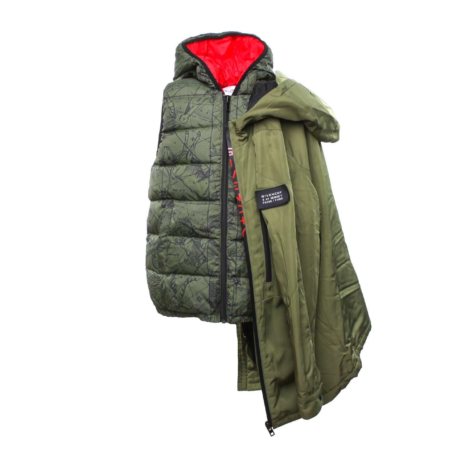 PARKA VERDE OLIVA CON GILET BAMBINO E TEENAGER - annameglio.com abbigliamento moda