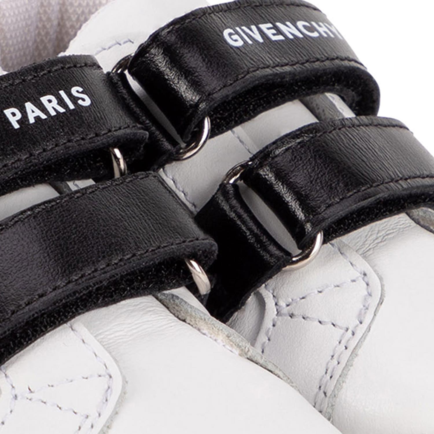 SCARPINA IN PELLE BIANCA E NERA BABY UNISEX - annameglio.com abbigliamento moda