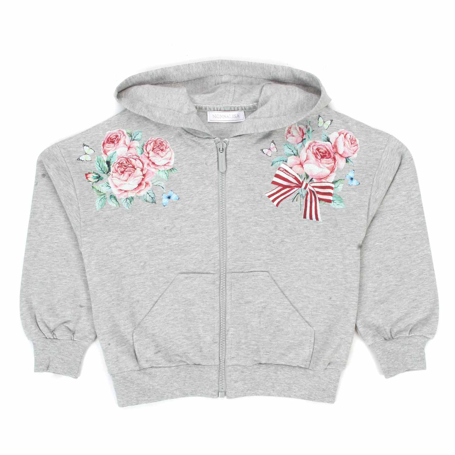 FELPA GRIGIA CON ZIP BAMBINA - annameglio.com abbigliamento moda