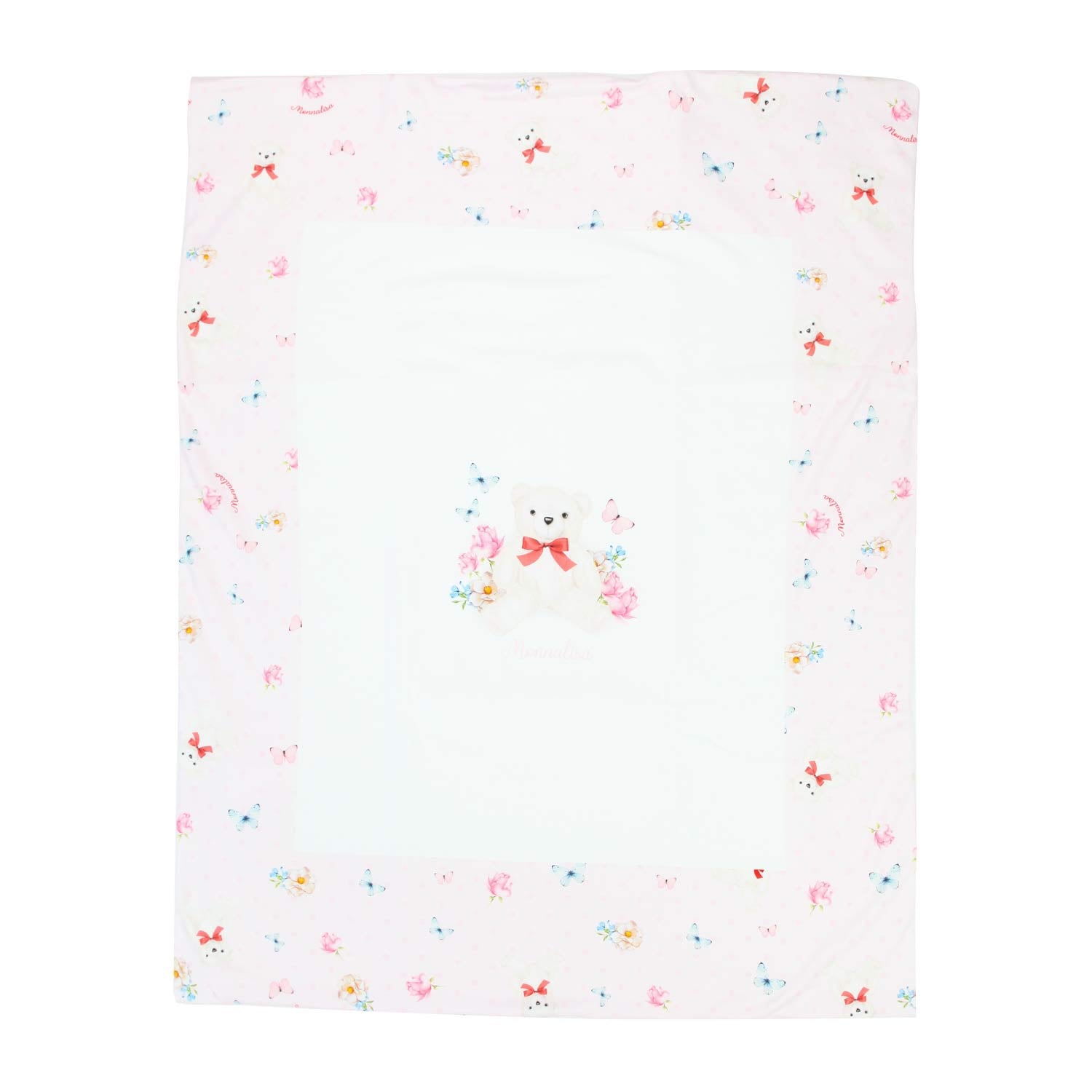 COPERTA BIANCA E ROSA CON ORSACCHIOTTO NEONATA - annameglio.com abbigliamento moda