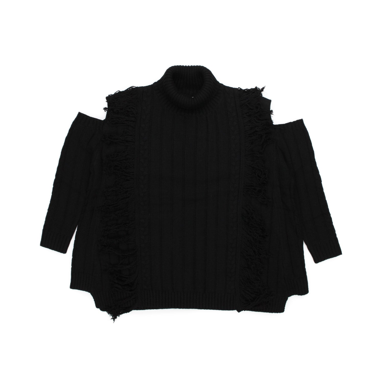 PULLOVER NERO CON FRANGE GIRL - annameglio.com abbigliamento moda