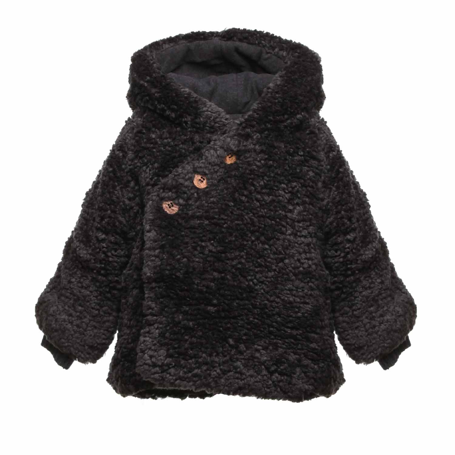 CAPPOTTINO FLORA ANTRACITE BEBÈ E BAMBINA - annameglio.com abbigliamento moda